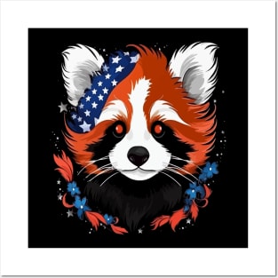 Patriotic Red Panda Posters and Art